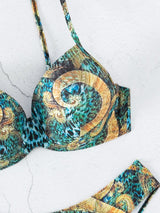 Gathering Steel Bracket Tribal Totem Printed Bikini Beach Clothing