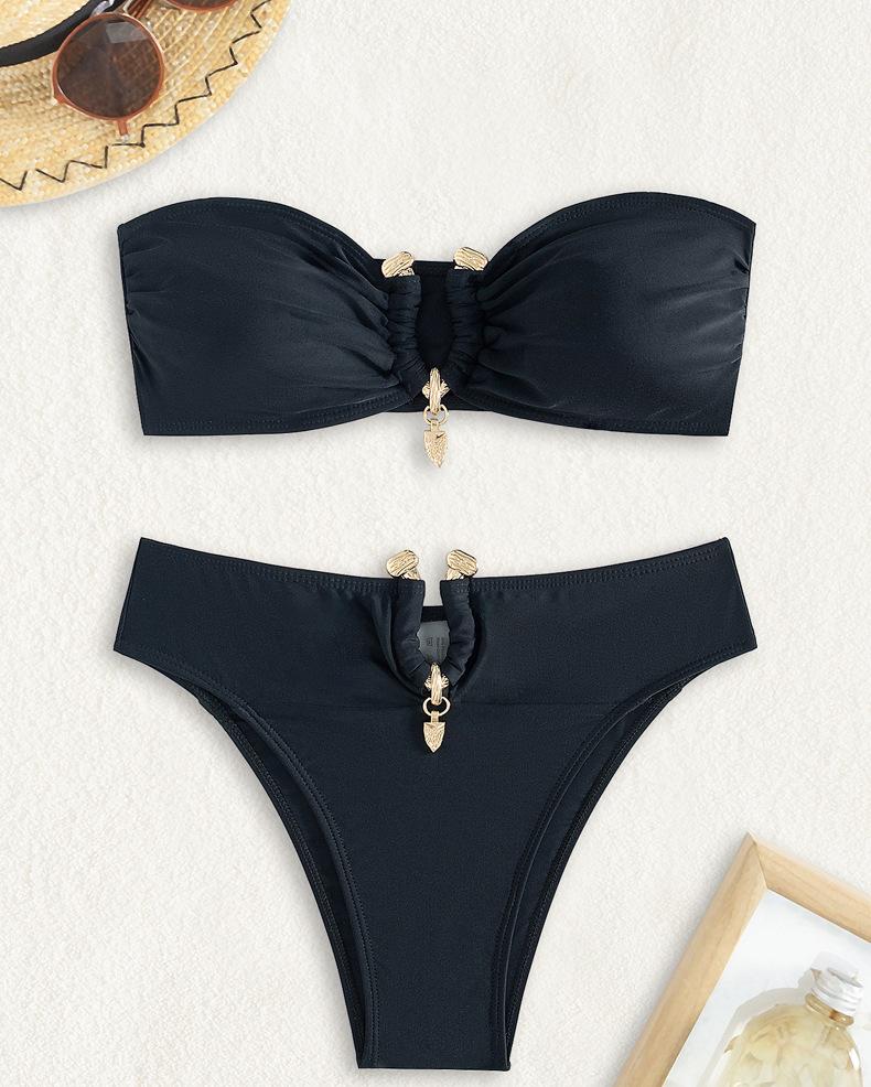 Solid Tube Set Bikini Top
