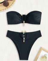 Solid Tube Set Bikini Top
