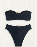 Solid Tube Set Bikini Top