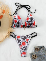 Double Bandage Printed Bikini Set