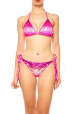 TWO PIECE OMBRE GLITTER SEQUINS BIKINI