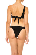 TWO PIECE BANDEAU TOP WITH ROUND BUCKLE BIKINI