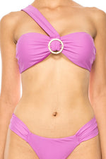 TWO PIECE BANDEAU TOP WITH ROUND BUCKLE BIKINI