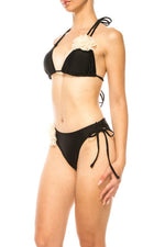 TWO PIECE TRIANGLE TOP WITH FLOWER BIKINI