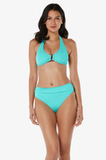 Swimsuit Seafoam Aqua - Shirred Bottom Seafoam Aqua - View 3