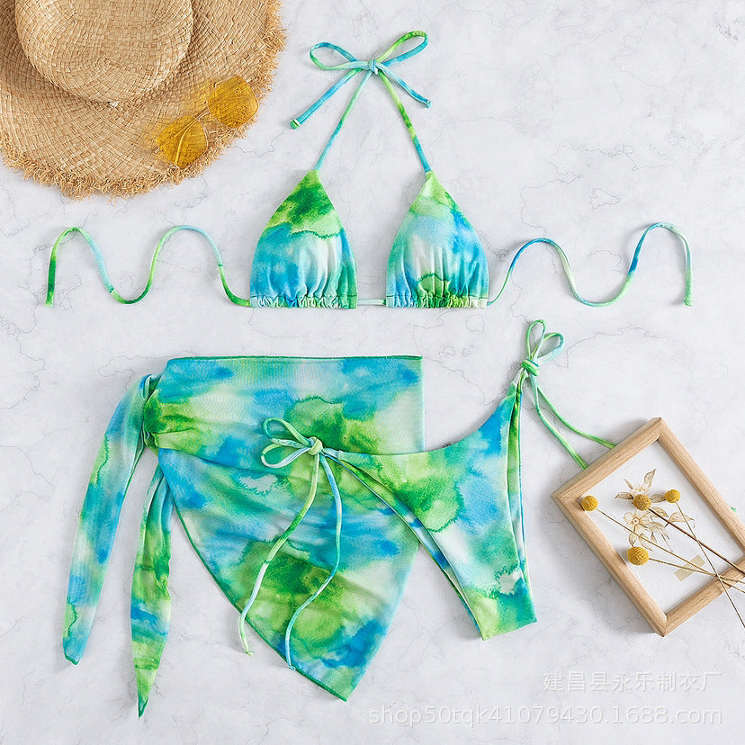 Solid Triangle Bandage Bikini Top