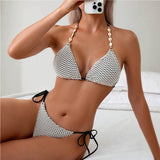 Retro Hollow Out Cutout Design with Chest Pad Bikini Set