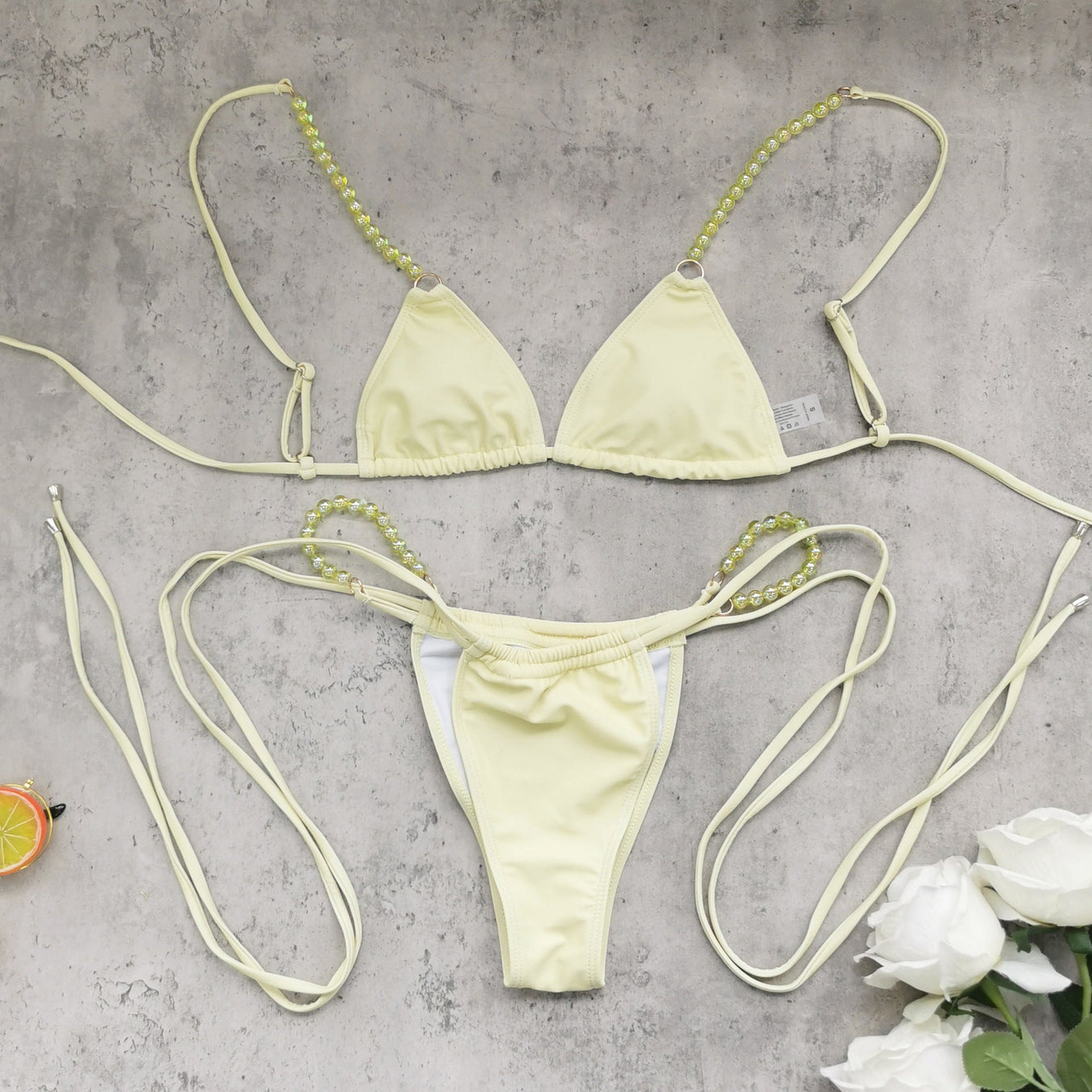 Solid Mini Low Waist Bikini Set