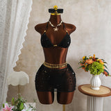 Retro Mesh Sequ Bikini Set