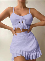 Beach Skirt Conservative Bikini Set