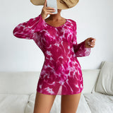 Lace-up Tie Dyed Printed Internet Celebrity Bikini Set