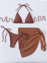 Solid Triangle Bandage Bikini Top