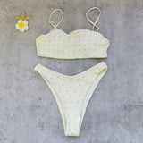 Tube with Diamond Solid Low Waist Bikini Top