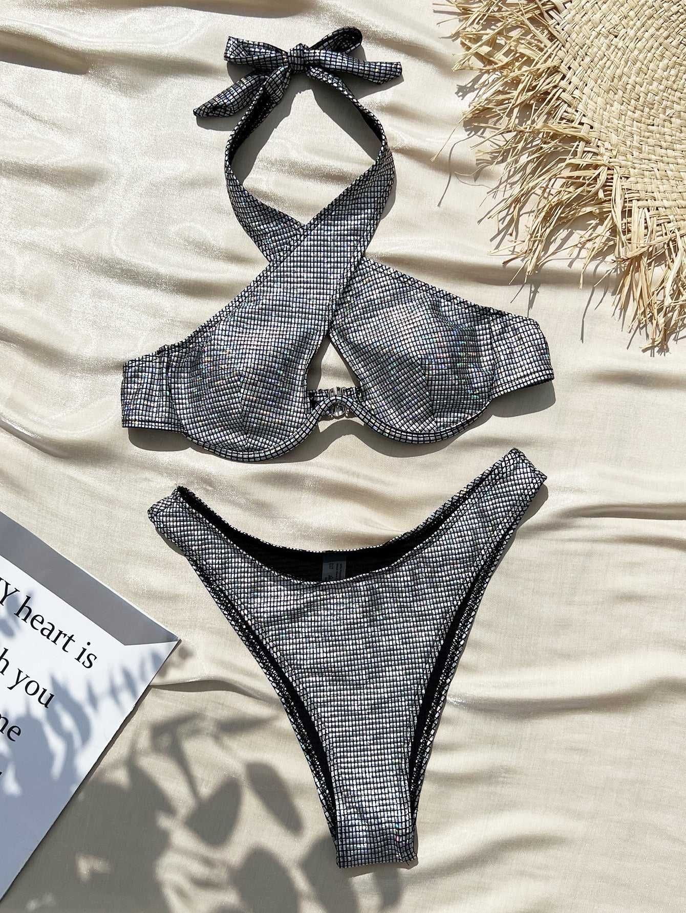 Seperated Bronzing Steel Bracket Bikini Beach Clothing