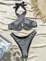 Seperated Bronzing Steel Bracket Bikini Beach Clothing