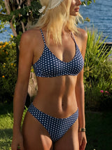 Polka Dot Print Low Waist Bikini Set