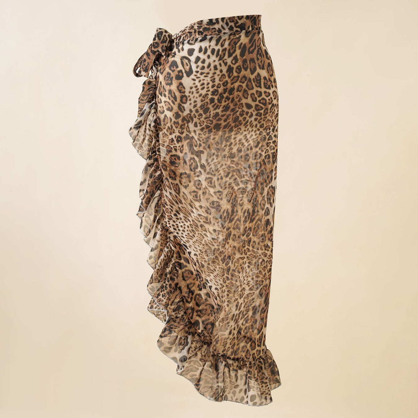 Beach Dress Long Floral Solid Leopard Print Beach Bikini Skirt