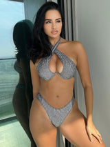 Seperated Bronzing Steel Bracket Bikini Beach Clothing