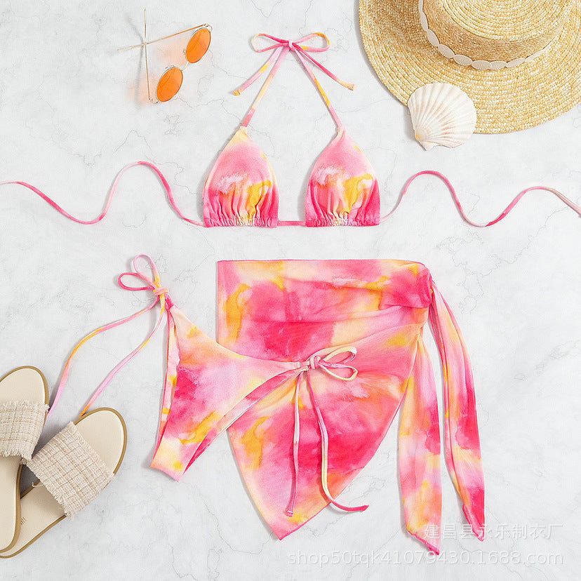 Solid Triangle Bandage Bikini Top