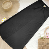 Pure Black Tube Top Halter Strap High Waist Bikini Bottom