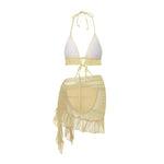 Saffie girl Halter Bandage three piece swimsuit