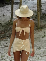 Stylish kelly three piece swimsuit