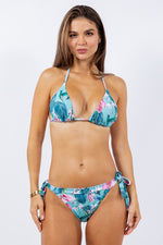 TWO PIECE SCENIC AND FLORAL PRINTS BIKINI