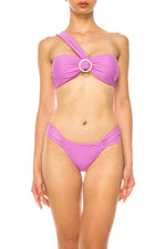 TWO PIECE BANDEAU TOP WITH ROUND BUCKLE BIKINI