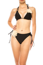 TWO PIECE TRIANGLE TOP WITH FLOWER BIKINI