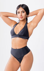 Hanalei Neoprene Halter Bikini Top