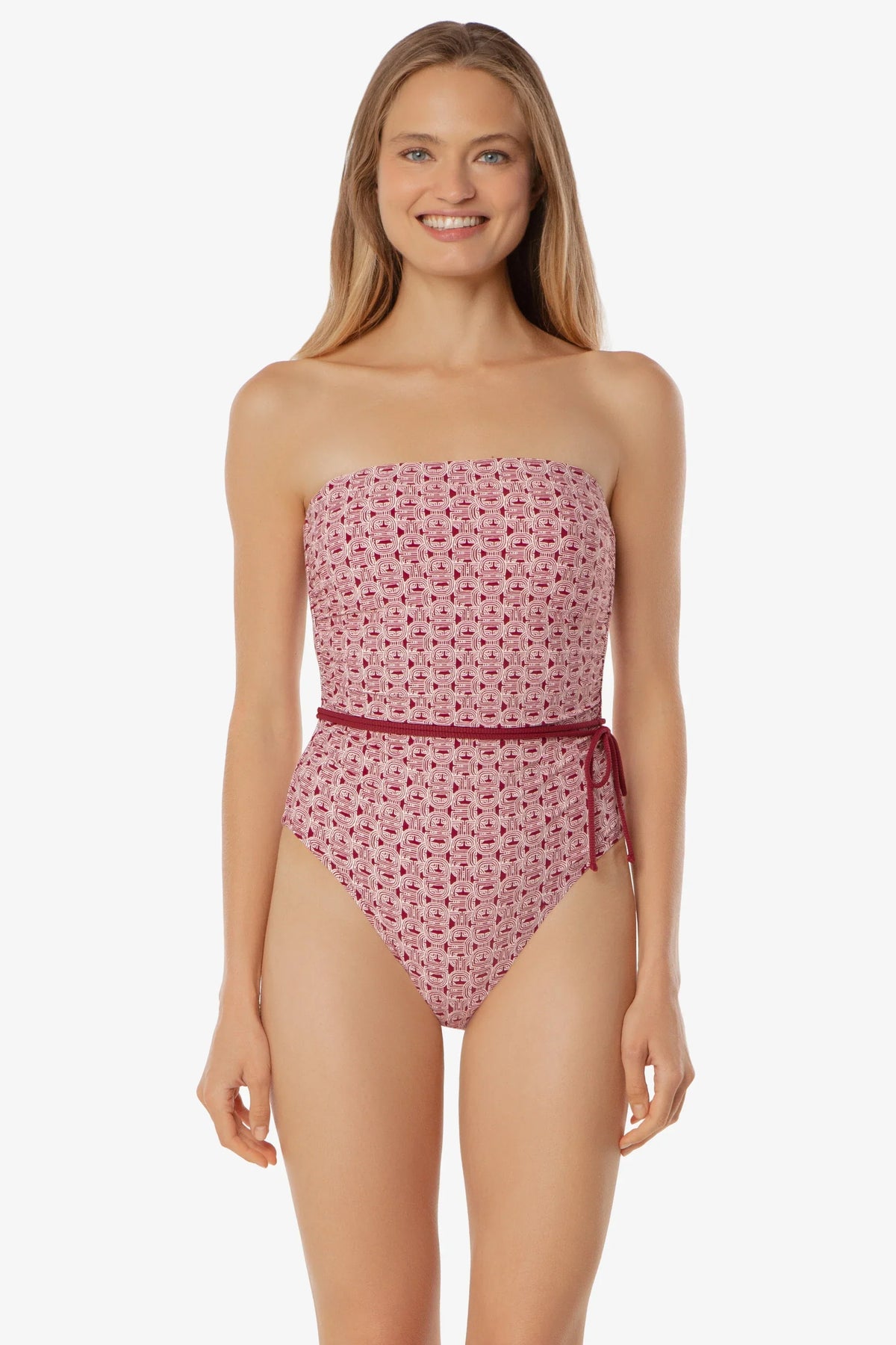 Belted Bandeau One-Piece - Bandeau Bikini for Women
