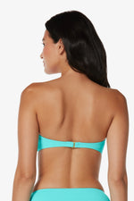 Swimsuit Bandeau Seafoam Aqua - Hook Back Tortoise Bandeau Seafoam Aqua - View 2