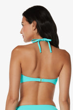Swimsuit Bandeau Seafoam Aqua - Hook Back Tortoise Bandeau Seafoam Aqua - View 4